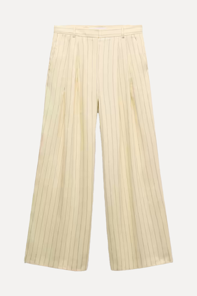Striped Linen-Blend Trousers from Mango