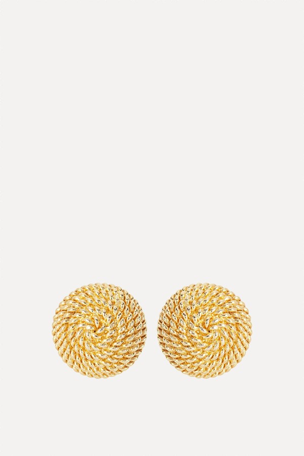1980s Vintage Monet Gold Woven Earrings from Monet
