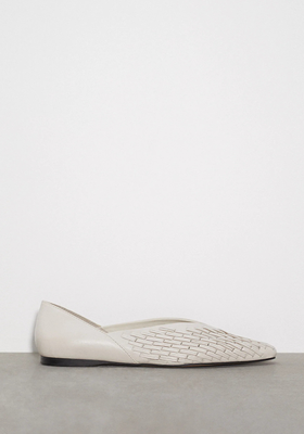 Flat Braided Leather Shoes from Zara