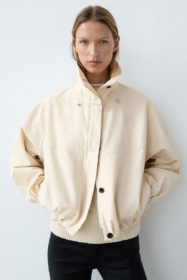 High Neck Bomber Puff Jacket 