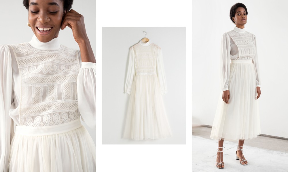 Recycled Polyester Lace Midi Dress, £159