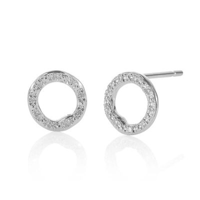 Riva Diamond Circle Stud Earrings