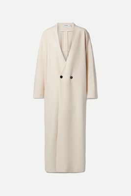 Alva Oversized Double-Breasted Wool-Blend Crepe Coat from FFORME