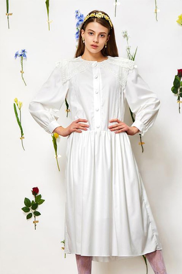Lullaby Bib Collar Midi Dress from Sister Jane