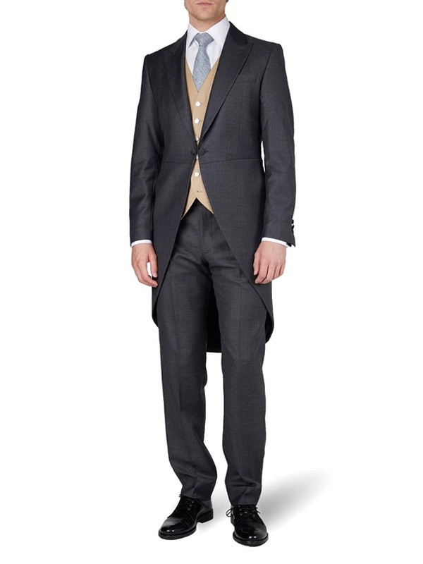 Charcoal Wellington Merino Wool Morning Coat