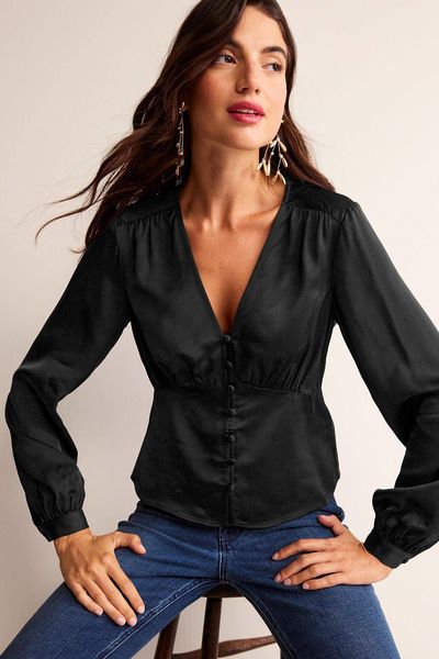 V-Neck Tea Blouse