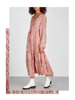Celina Embellished Fil Coupé Midi Dress from Free People