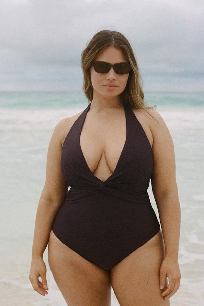 Draped Halter Swimsuit from Mango