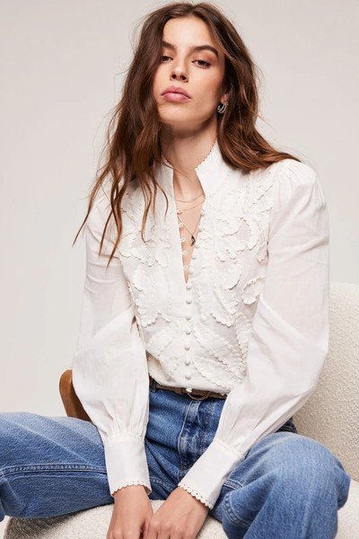 Cream Applique Shirt