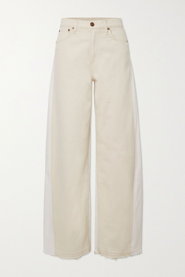Sofie Two-Tone Frayed High-Rise Wide-Leg Jeans from Rag & Bone