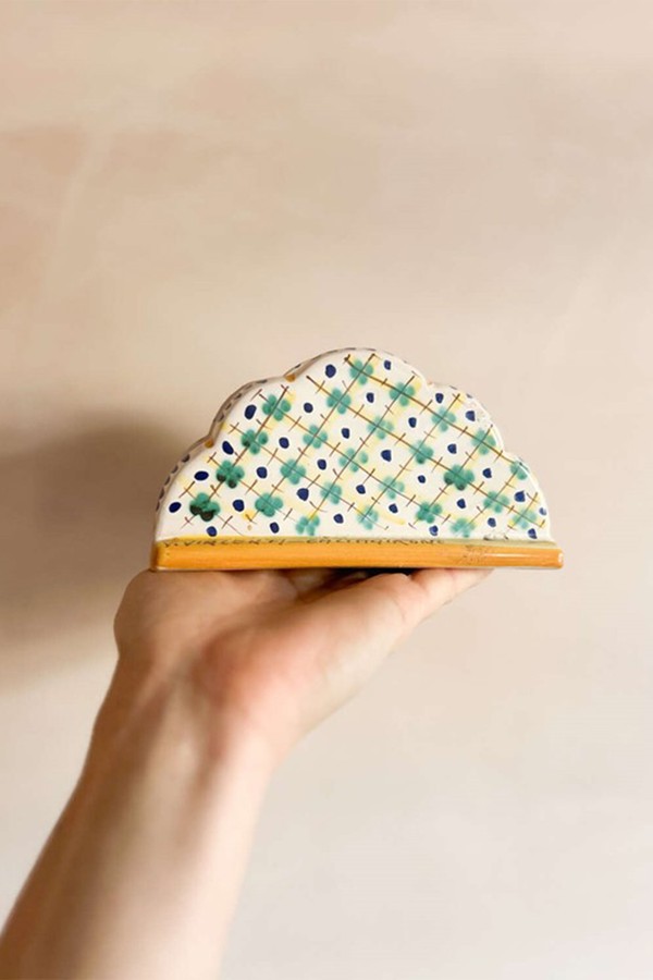 Hand-Painted Ceramic Napkin Holder from Hank & Wells