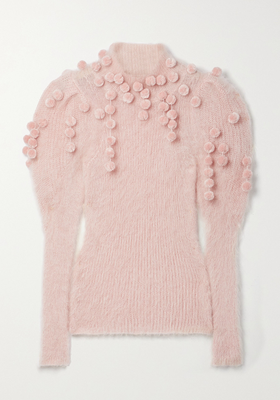 Concert Pompom-Embellished Mohair & Silk-Blend Sweater Zimme from Zimmermann