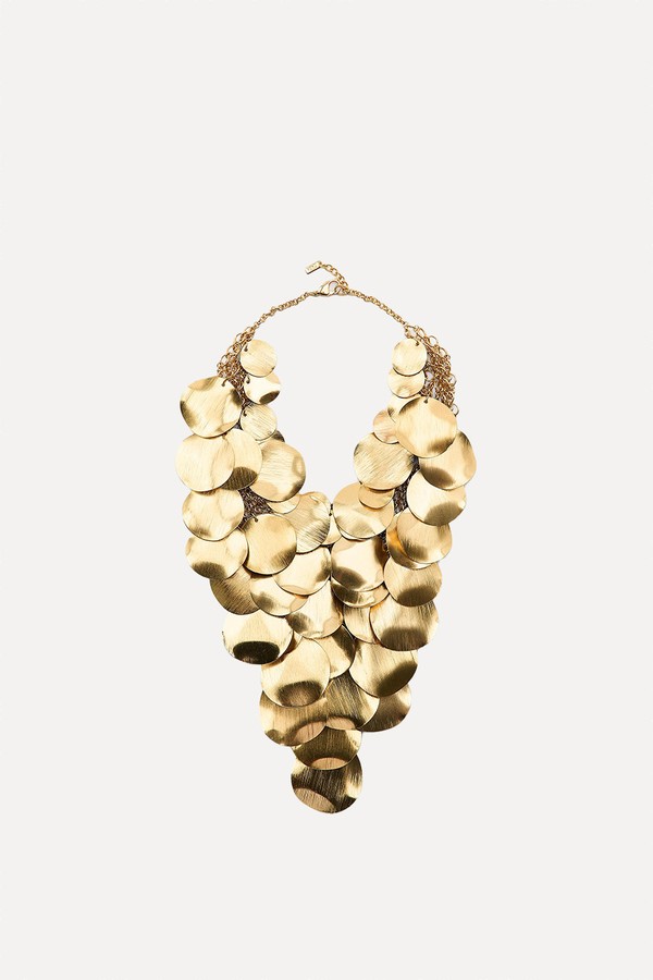 Metal Plate Bib Necklace from Zara