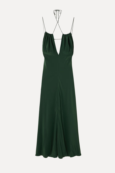 Gathered Hammered Silk-Satin Maxi Dress  from Totême