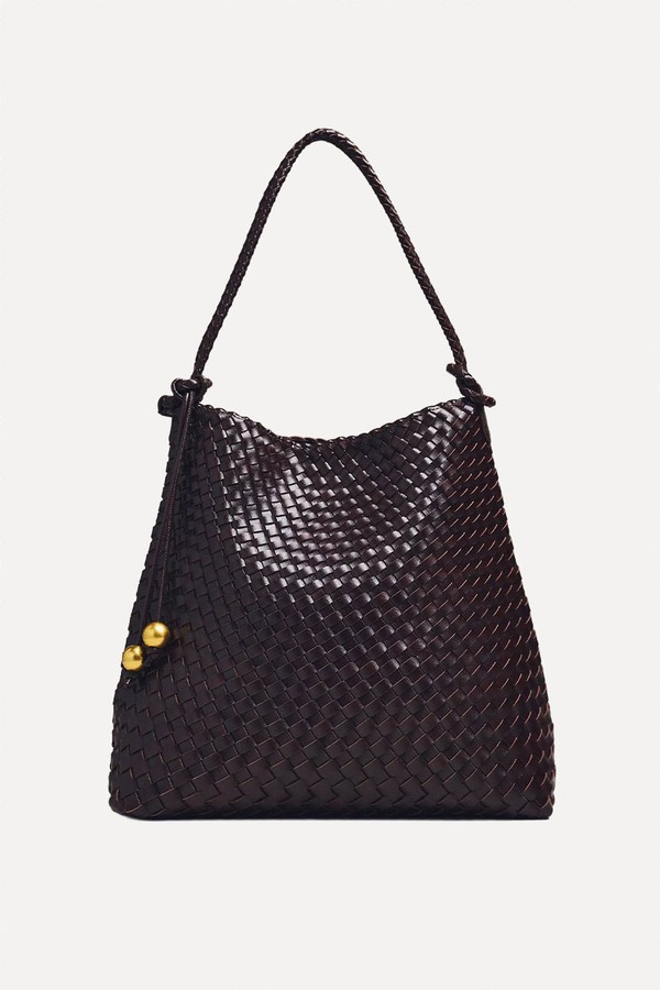 Woven Knotted-Strap Bucket Bag from Anthropologie