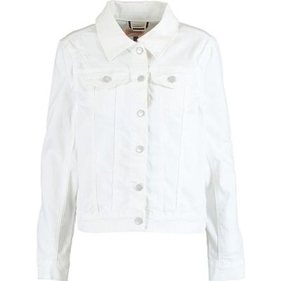 White Branded Denim Jacket