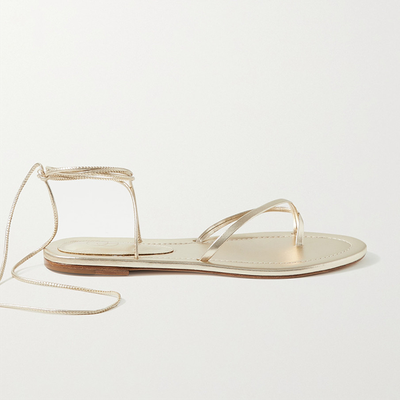 Metallic Leather Sandals from Porte & Paire