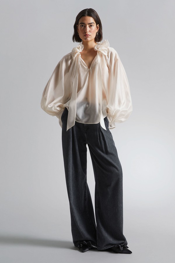 Sheer Ruffle Collar Blouse from & Other Stories