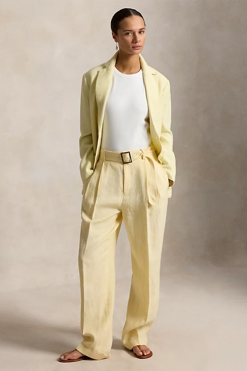 Bacall Linen Belted Trousers