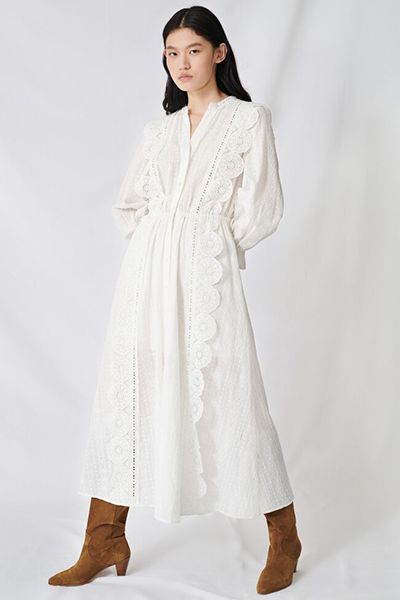 Cotton Dress With Broderie Anglaise from Maje