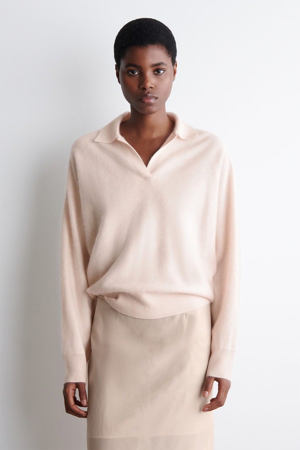 Brushed-Cashmere Polo Jumper from COS