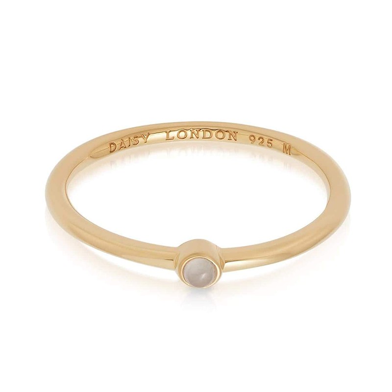 Rose Quartz Healing Stone Ring 18Ct Gold Plate from Daisy Jewellery