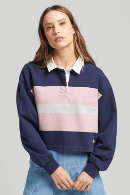 Vintage Cropped Long Sleeve Rugby Top from Superdry