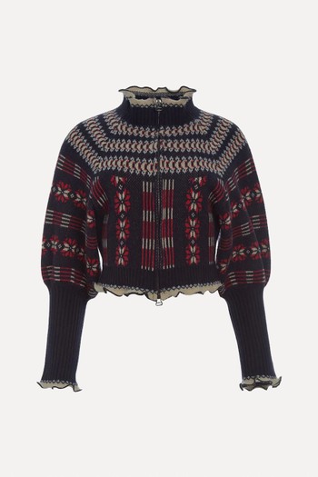 Sea New York Red Ayla Fairisle Knit Cardigan from Sea New York