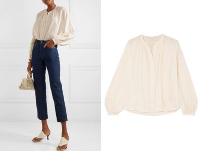 O’Keefe Gathered Cotton-Voile Blouse