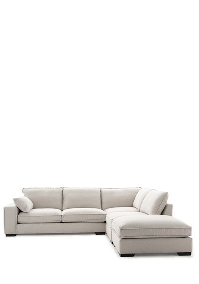 Houghton Oxford Edge Large Corner Chaise Sofa Shown in Tweedy Blend Oyster