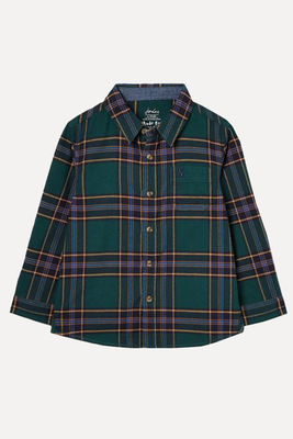 Buchannan Green Checked Brushed Shirt from Joules