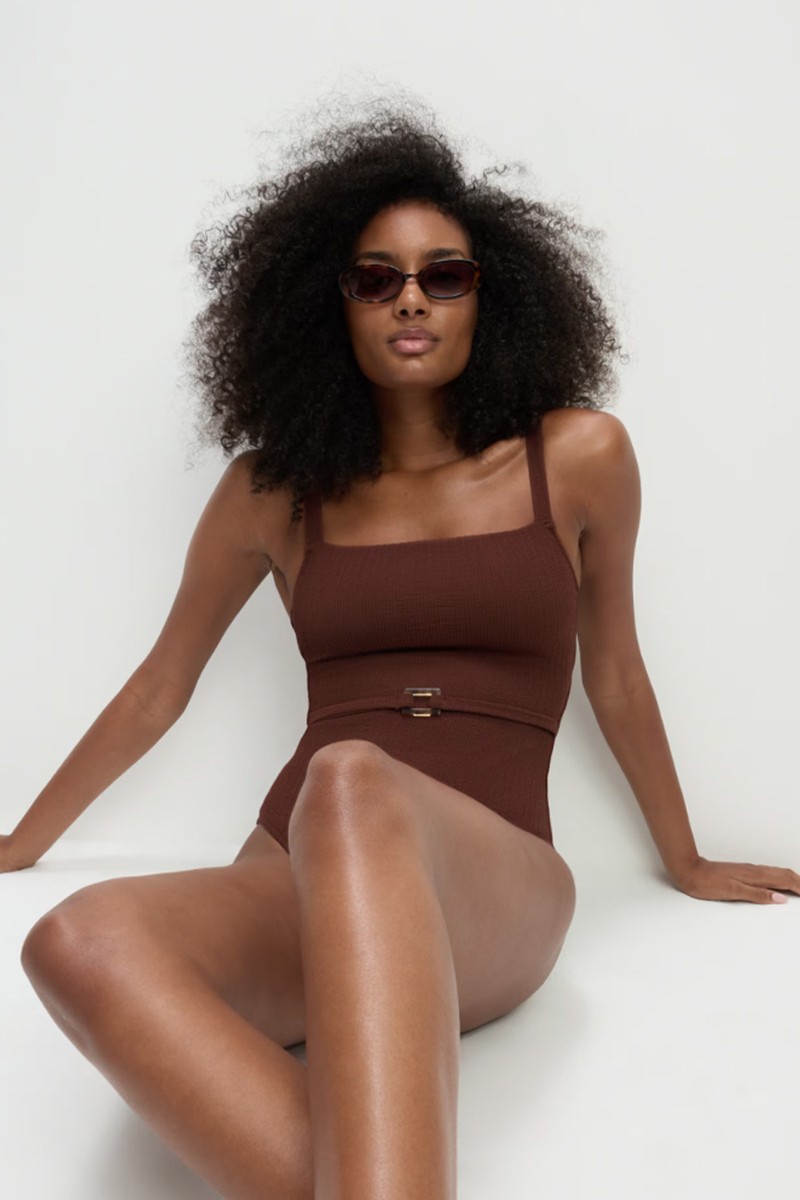 Textured Square Neck Swimsuit from Marks & Spencer