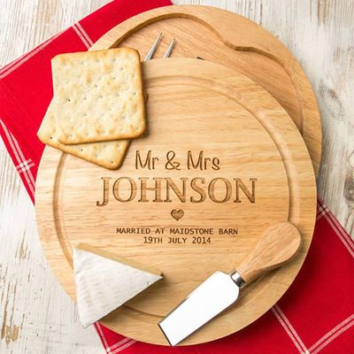 Personalised Cheese Board and Knife Gift Set from DUSTandTHINGS