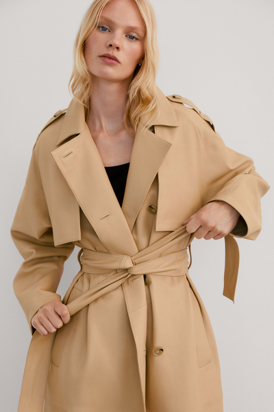 Nappa Leather Trench Coat from Massimo Dutti