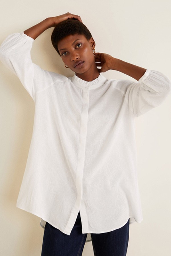 Jacquard Flowy Blouse from Mango
