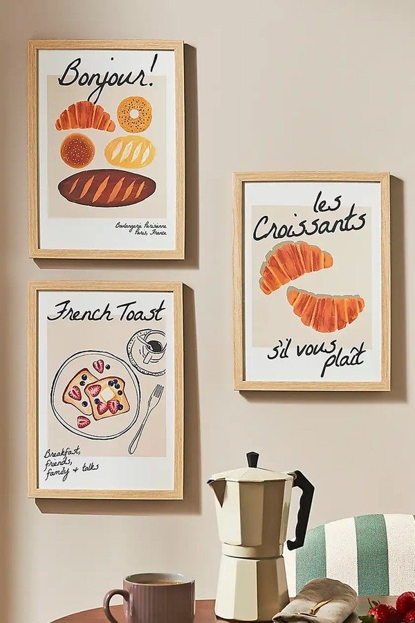 Set of 3 Bonjour Framed Prints
