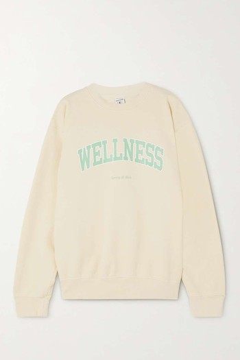 Wellness Ivy Printed Cotton-Jersey Sweatshirt from Sporty & Rich