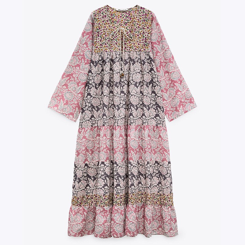 Voluminous Patchwork Dress