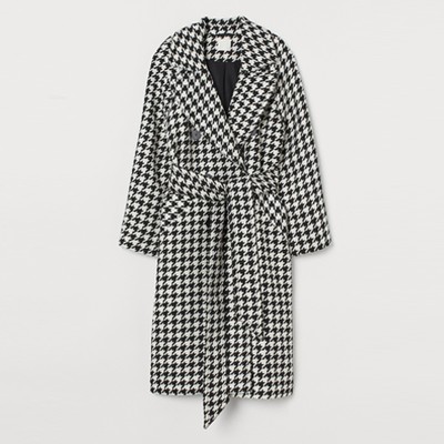 Dog-Toothed Patterned Coat from H&M