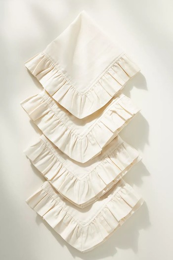 Armenta Ruffle Cotton Napkins, Set of 4 from Anthropologie