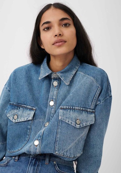 Patched Denim Overshirt