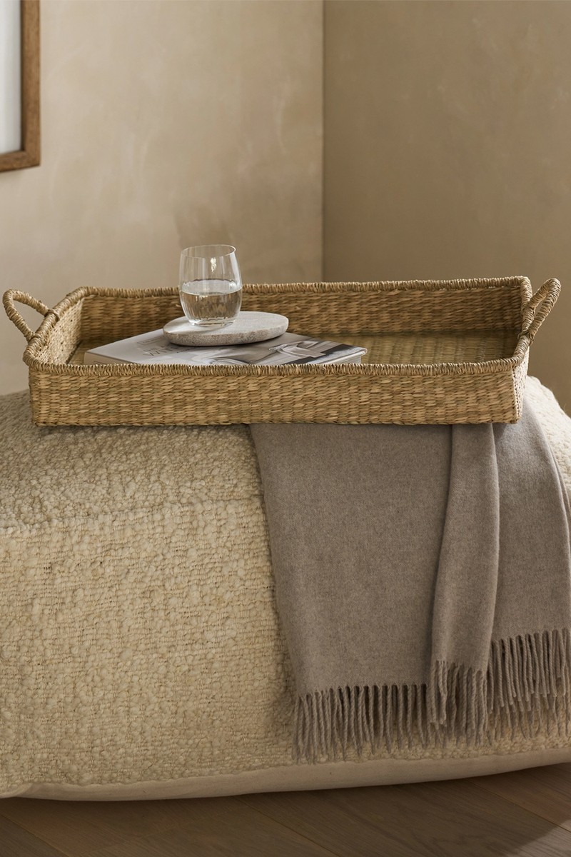 Rectangular Seagrass Tray With Glass Base from The White Company