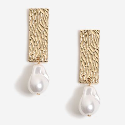 Textured Pearl Drop Earrings from Topshop