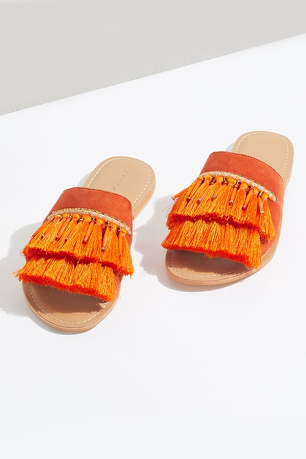 Minze Fringe Sliders from Jigsaw