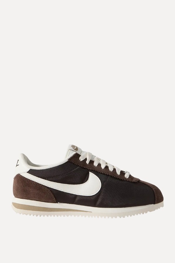Cortez Leather & Suede-Trimmed Shell Sneakers from Nike