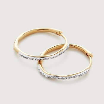 Riva Diamond Medium Hoop Earrings