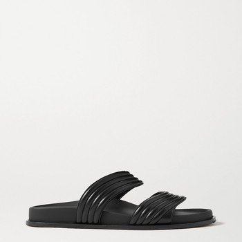 Ribbed Leather Slides from Alaïa