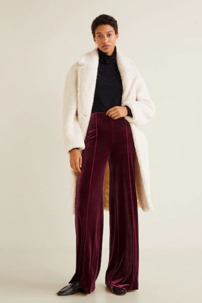 Flared Velvet Trousers from Mango