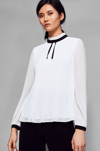 Niccki Pleated High Neck Top