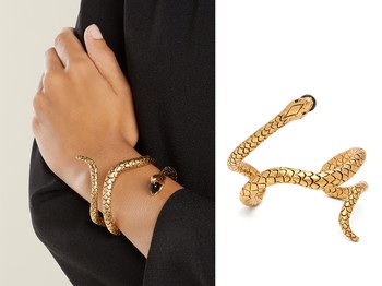 Brass Snake Bracelet from Saint Laurent